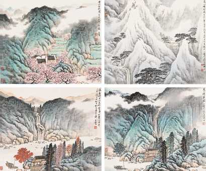 宋玉麟 四季山水 镜心